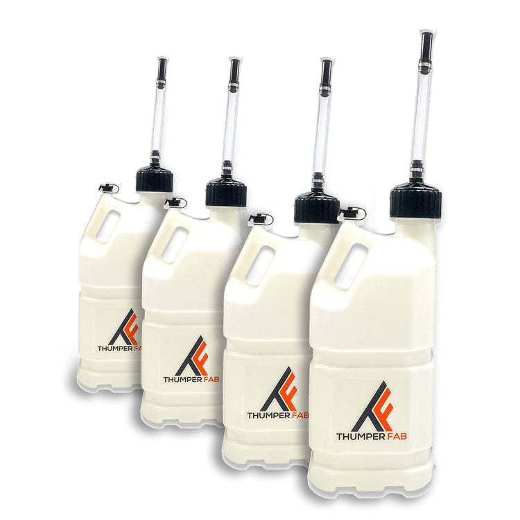 Thumper Fab 5 Gallon with Filler Hose White Utility Jug - 4 Pack