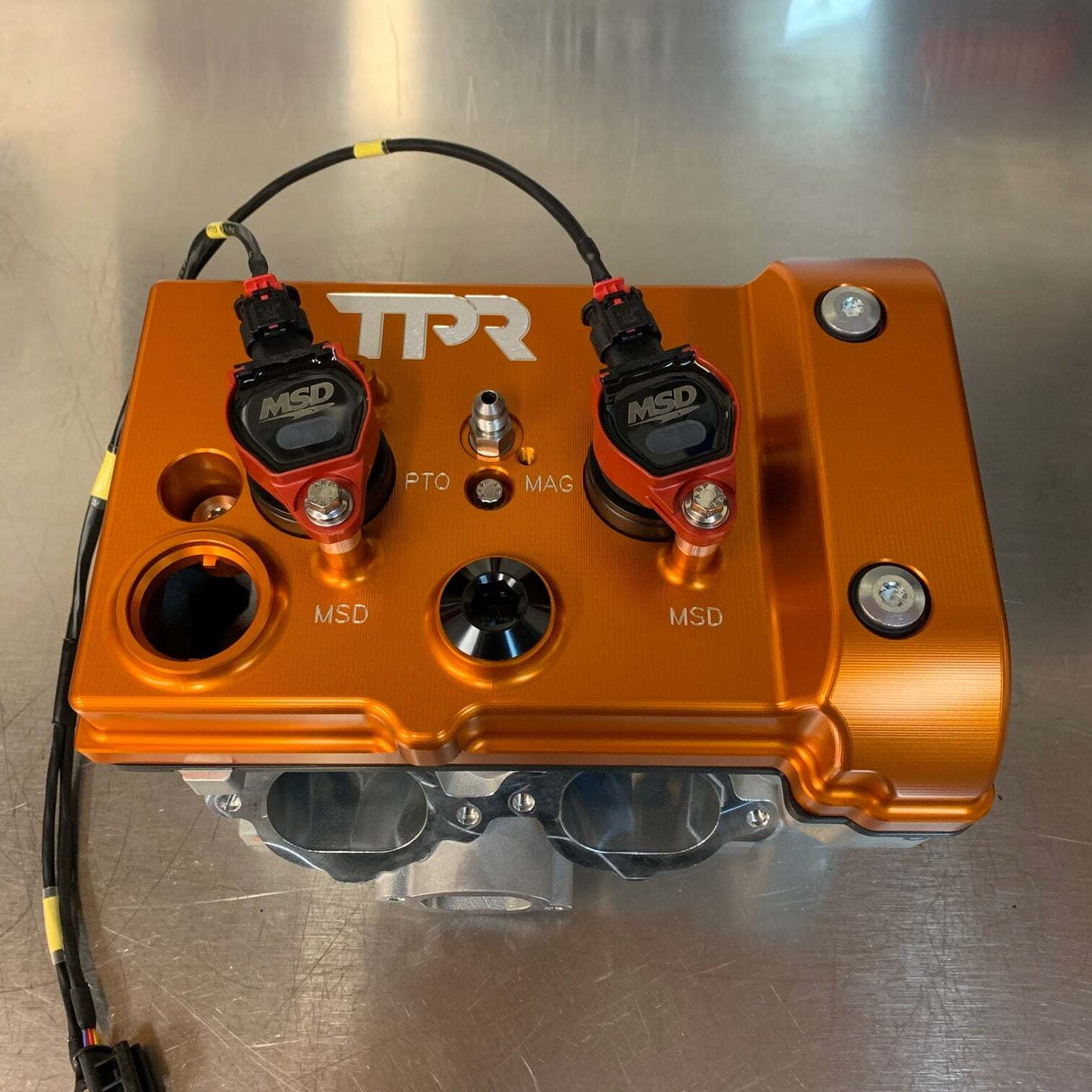 TPR Industry RZR Billet Valve Cover - Orange