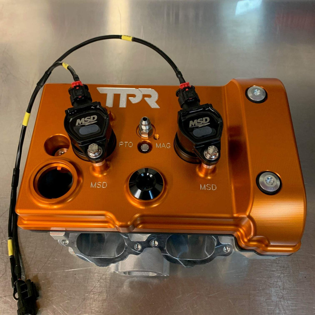 TPR Industry RZR Billet Valve Cover - Orange