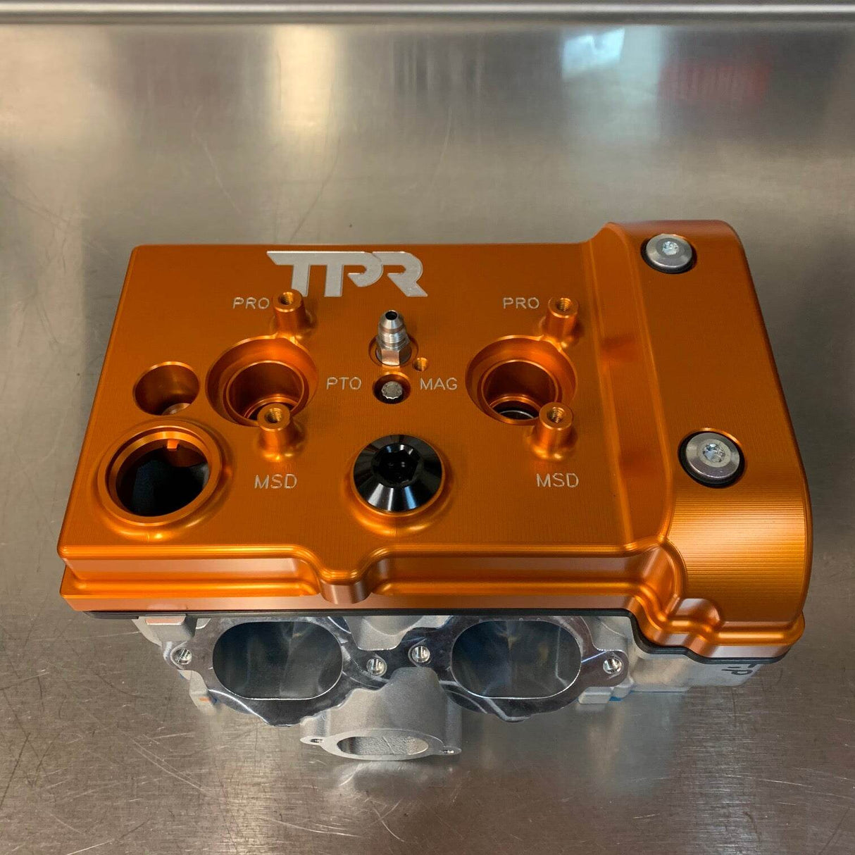 TPR Industry RZR Billet Valve Cover - Orange