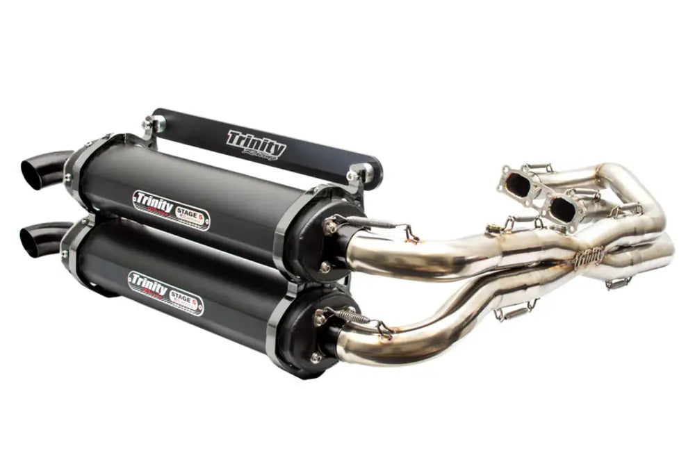 Trinity Racing '14-'23 Polaris RZR XP 1000 Full Exhaust System - Cerakote w/ Stainless Header