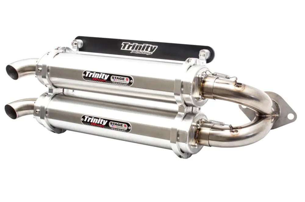 Trinity Racing '15-'23 Polaris RZR XP 1000 Slip On Exhaust - Brushed