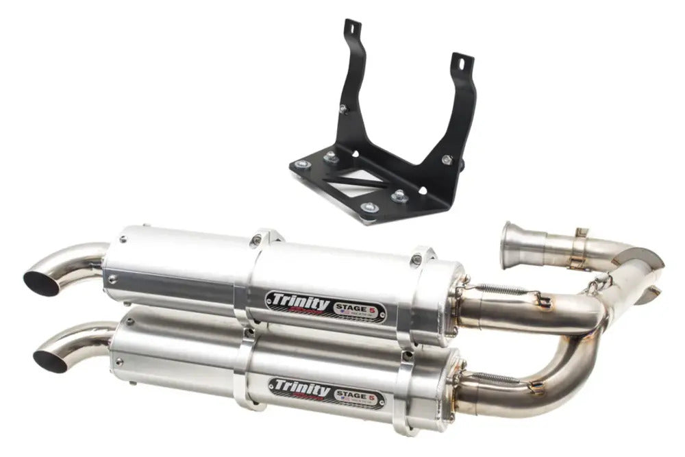 Trinity Racing '17+ Can-Am Maverick X3 Dual Full Exhaust System - Brushed