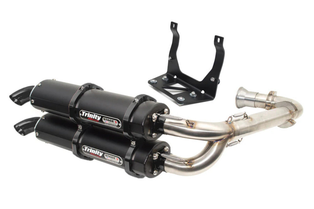 Trinity Racing '17+ Can-Am Maverick X3 Dual Full Exhaust System - Cerakote w/ Stainless Header