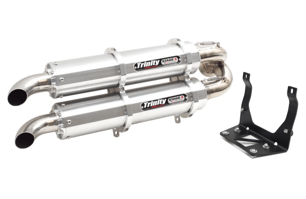 Trinity Racing Can Am Maverick X3 Slip On Exhaust - Brushed