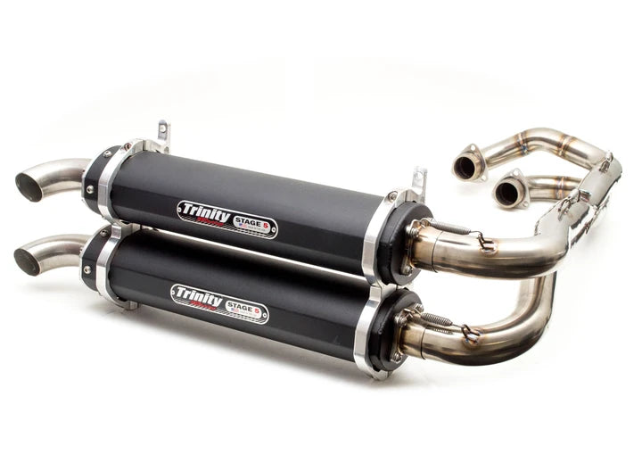 Trinity Racing Polaris RZR General 1000/ RZR 1000 S/ RZR 900 S Dual Full System Exhaust - Black