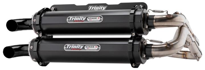 Trinity Racing Polaris RZR RS1 Exhaust Dual Full System - Cerakote w/ Stainless Header
