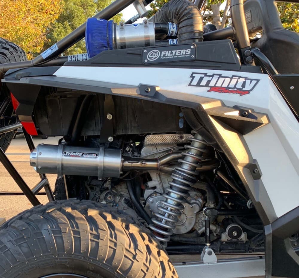 Trinity Racing Polaris RZR XP 1000 Stinger Exhaust - Brushed Stainless