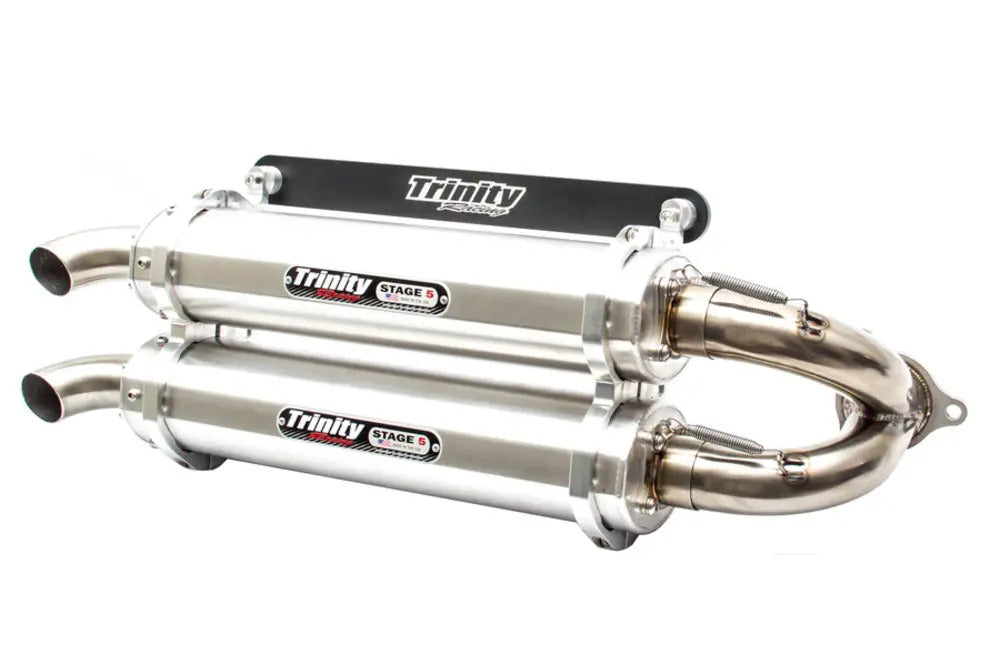 Trinity Racing Polaris RZR XP Turbo/S Slip-On Exhaust - Brushed