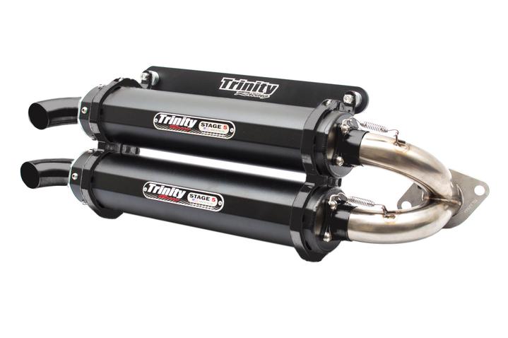 Trinity Racing '15-'23 Polaris RZR XP 1000 Slip On Exhaust - Cerakote w/ Stainless Y-Pipe