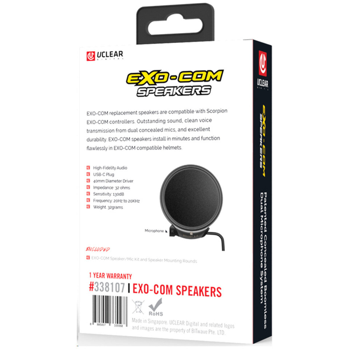 Uclear Digital Exo-Com Replacement Speaker & Mic Kit