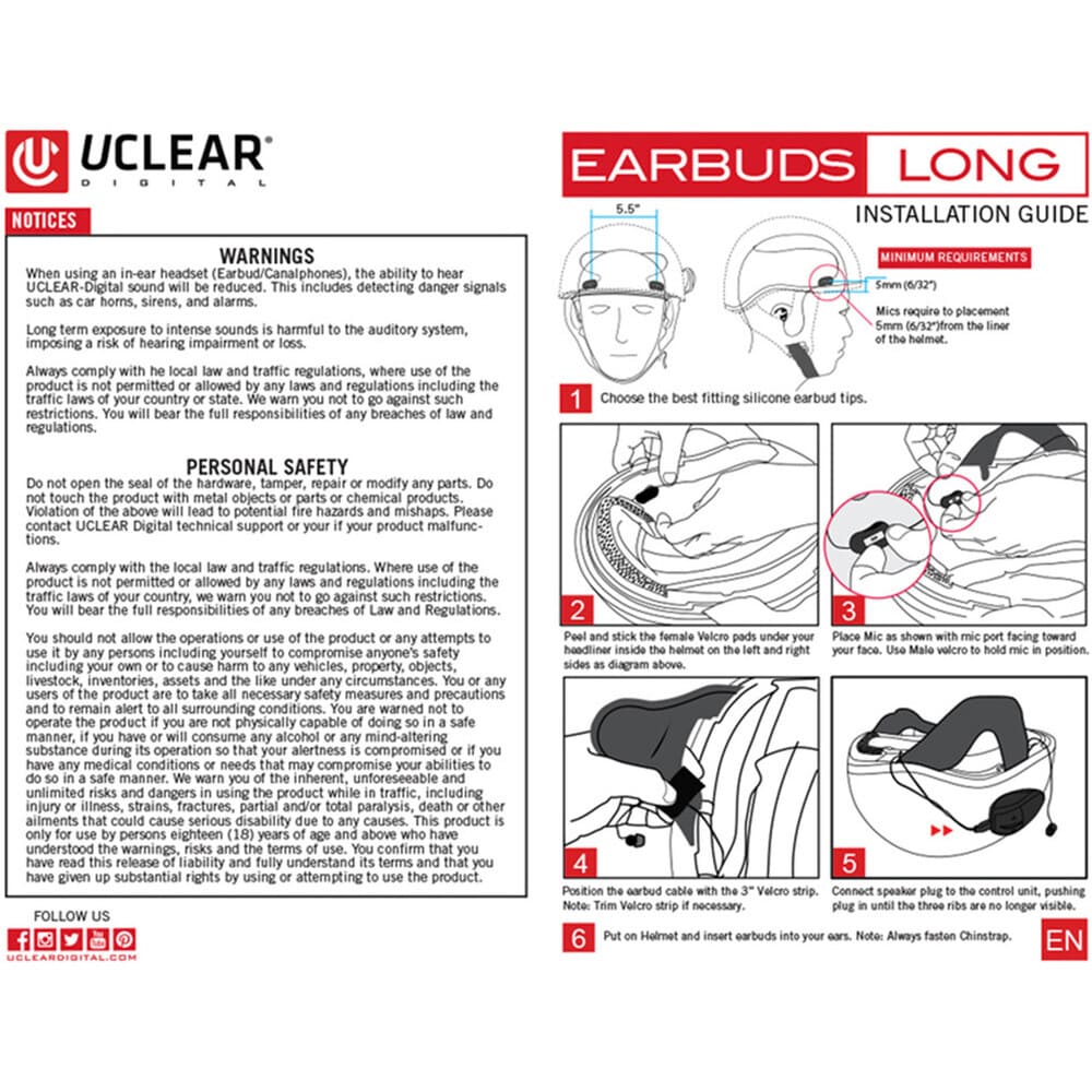 Uclear Digital Long Universal Earbuds