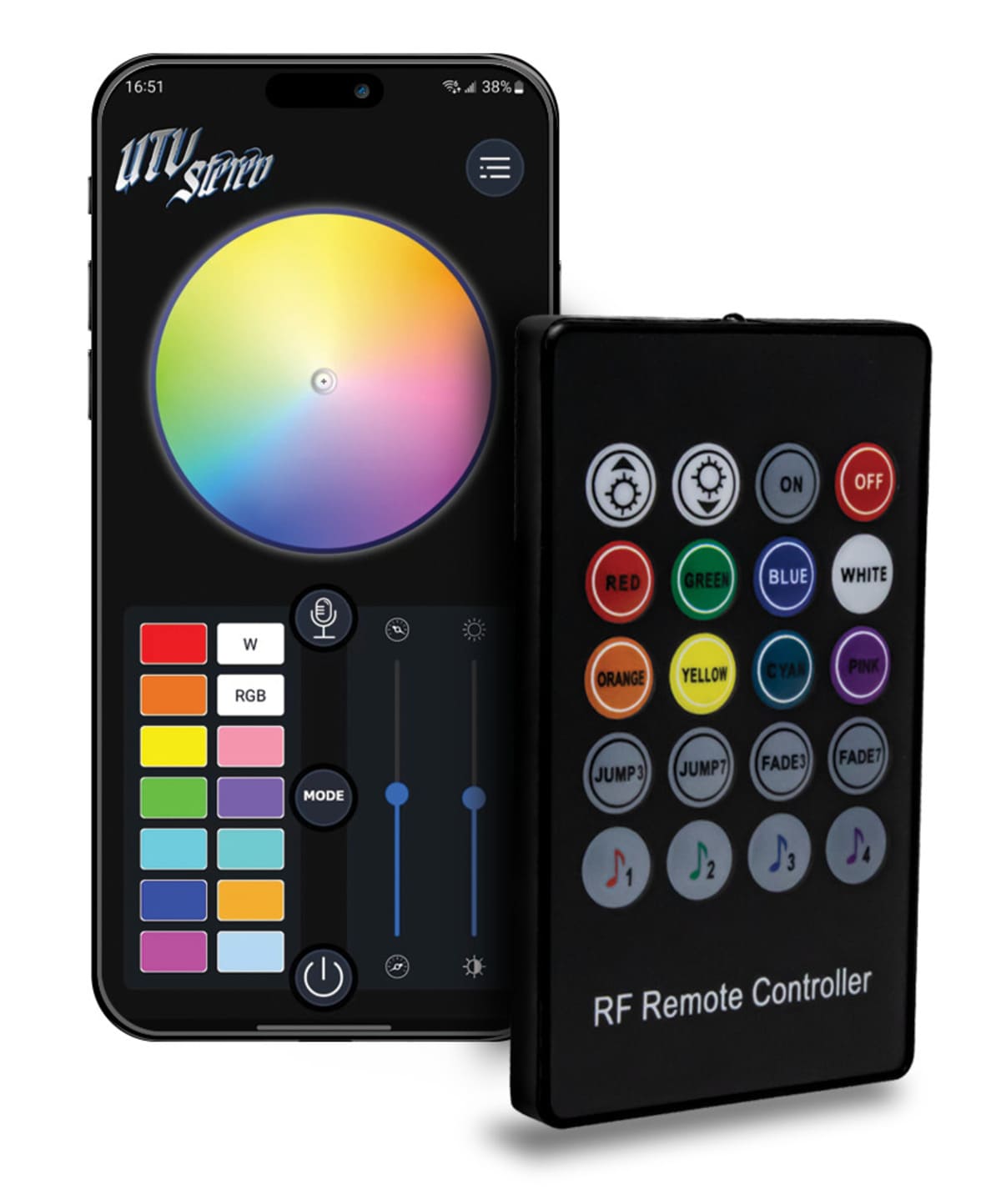 UTV Stereo Bluetooth RGB LED Controller Kit