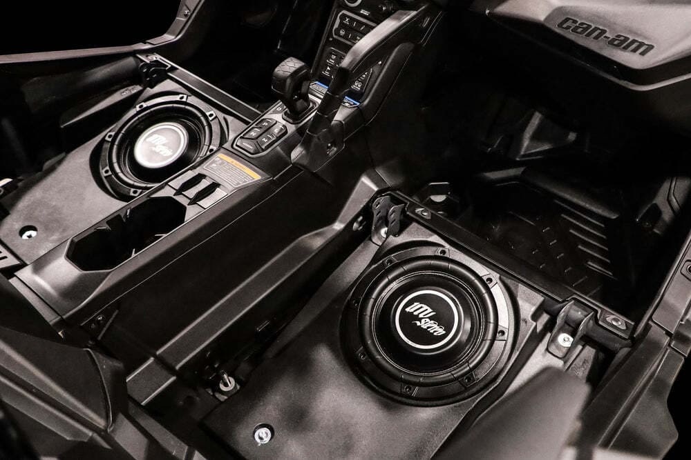 UTV Stereo Can-Am Maverick R 10" Front Driver Subwoofer Enclosure - Unloaded