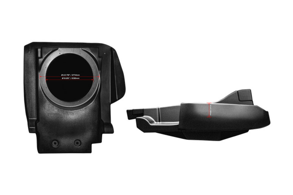 UTV Stereo Can-Am Maverick R 10" Front Passenger Subwoofer Enclosure - Unloaded