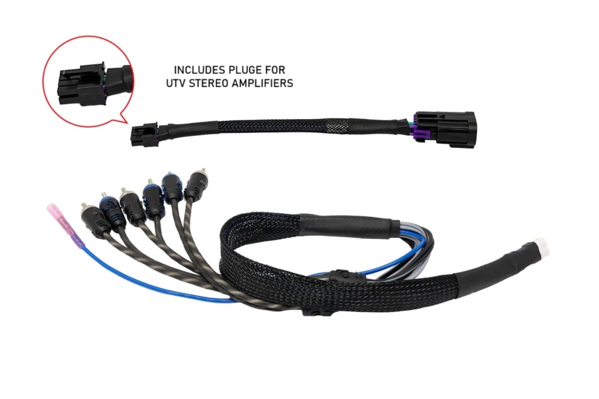 UTV Stereo Kawasaki Teryx H2 Garmin Tread 6 CH RCA Output Kit W/ Remote