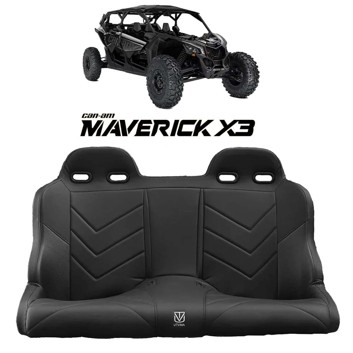 UTVMA '17-26' Can-Am Maverick X3 Rear Bench Seat W/ Harnesses