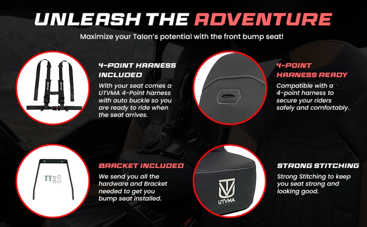 UTVMA '19-'25 Honda Talon 2 Bump Seat