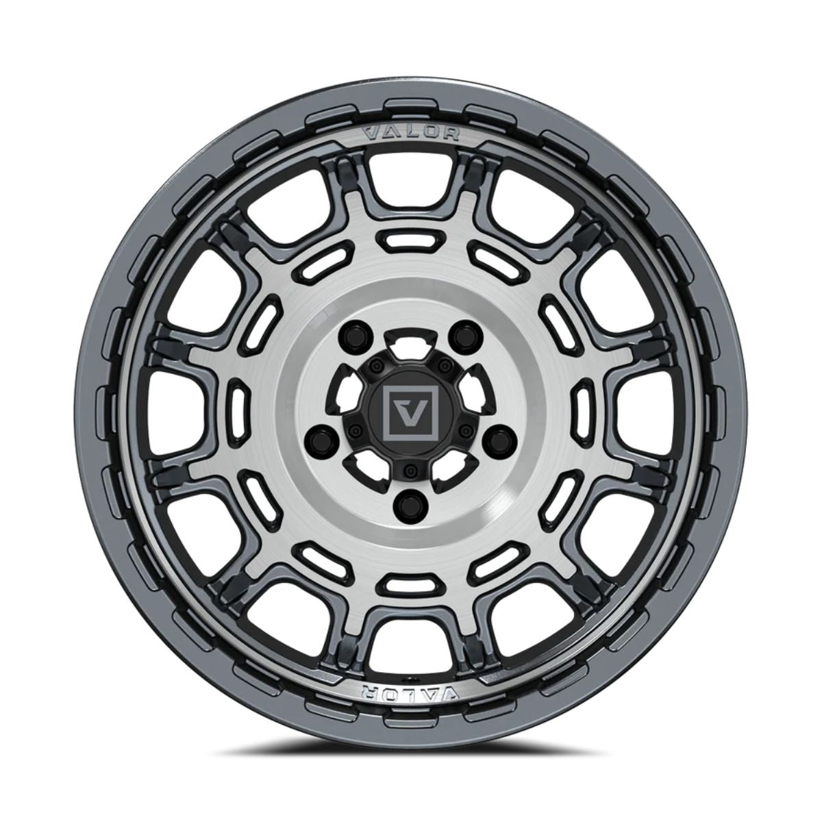 Valor Offroad V17 Beadlock UTV Wheel - Brushed Gunmetal