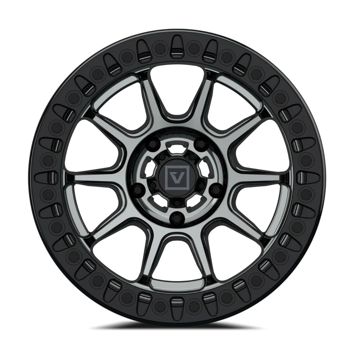Valor Offroad V18 Beadlock UTV Wheel - Hyper Black