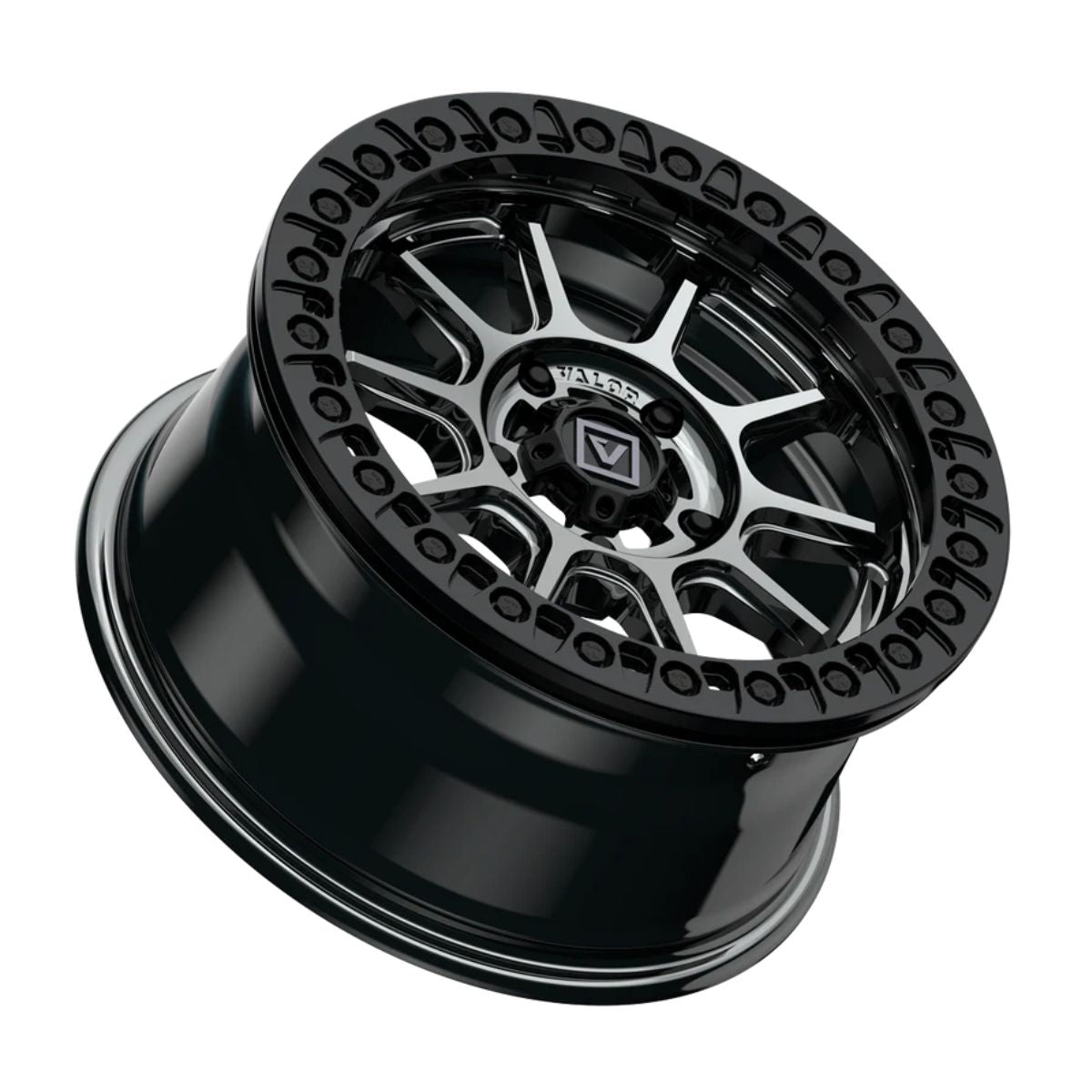 Valor Offroad V18 Beadlock UTV Wheel - Hyper Black