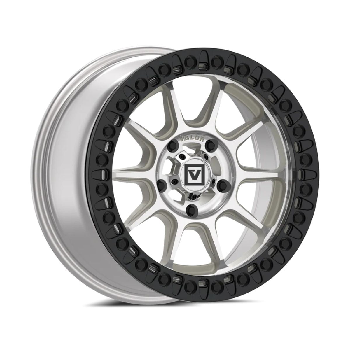Valor Offroad V18 Beadlock UTV Wheel - Raw Machined