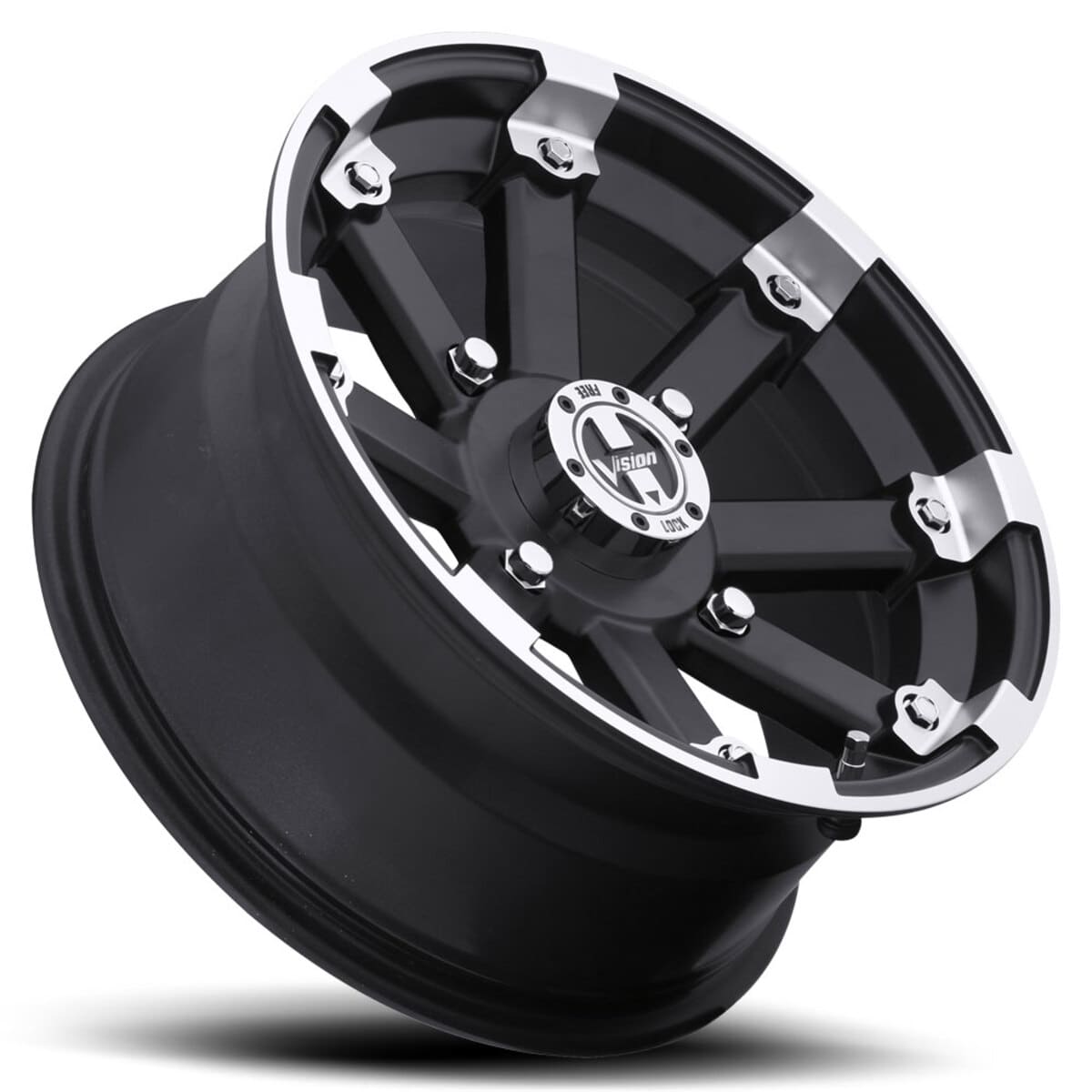 Vision Wheel 4 Lug 393 Lock Out - Matte Black Machined Lip
