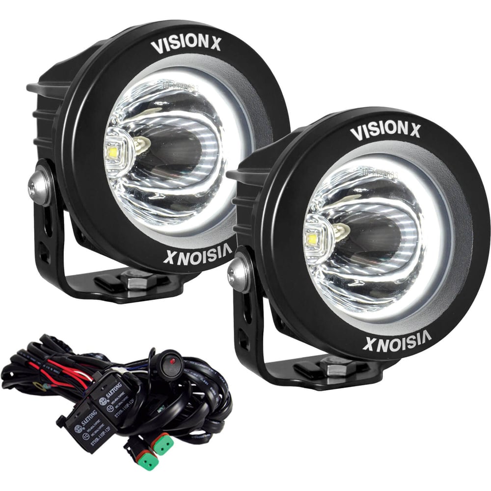 Vision X 3.7" Optimus Round 15º White Halo Light Kit