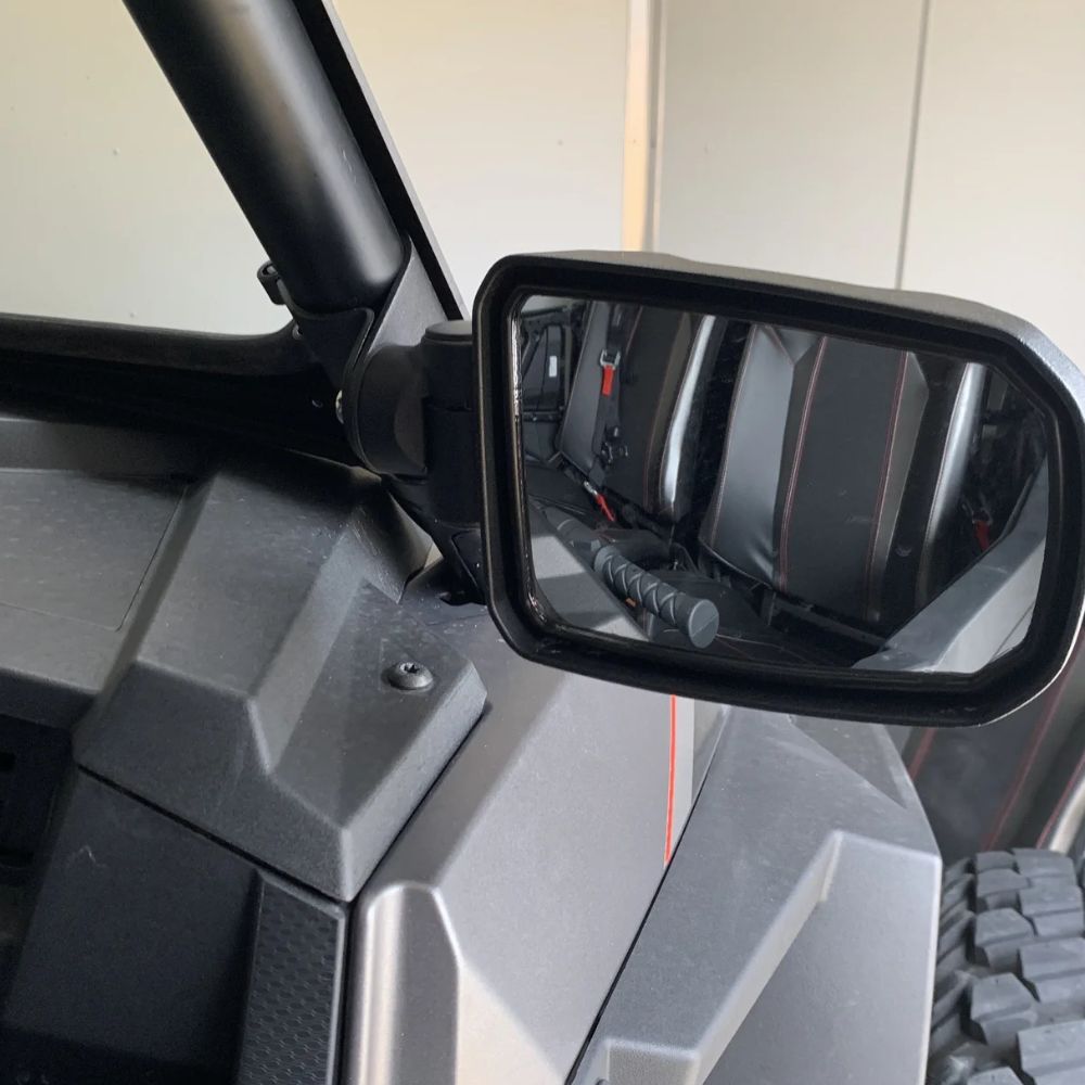 WD Electronics 1.75"-2" Round Tube Clamp Aluminum Side Mirror Set