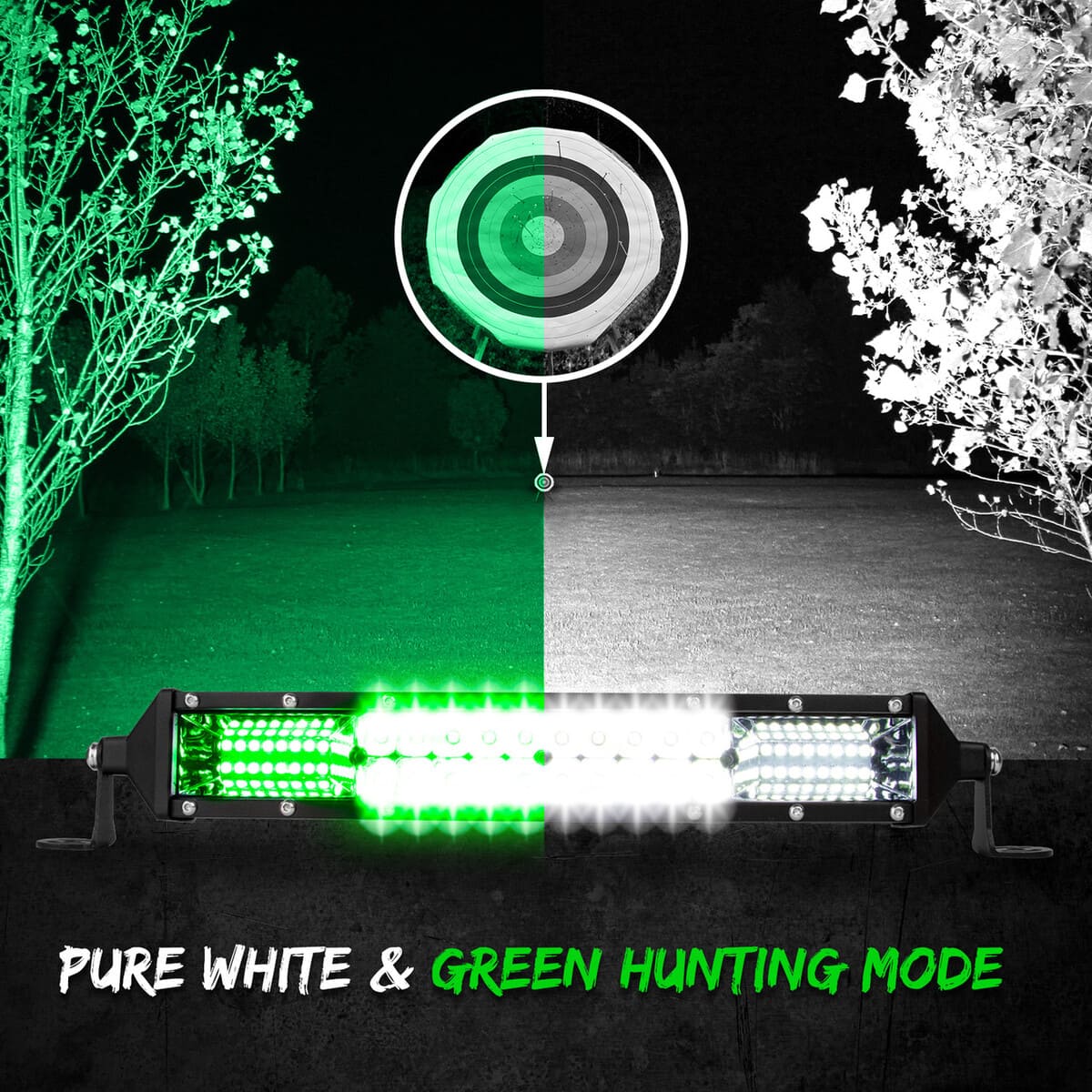 XK Glow 2-in-1 White & Green LED Light Bar