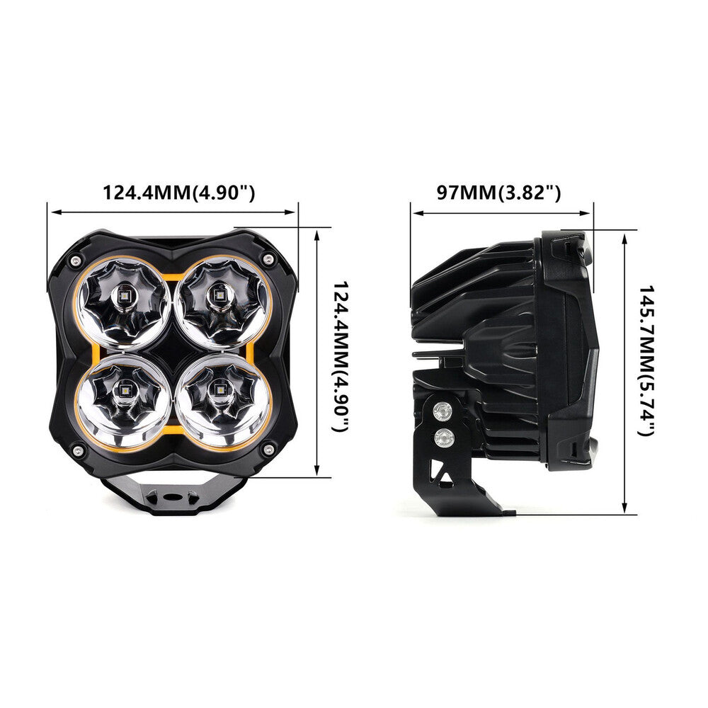 XK Glow 5" 48W Spot Beam Offroad Cube Lights - 2PC