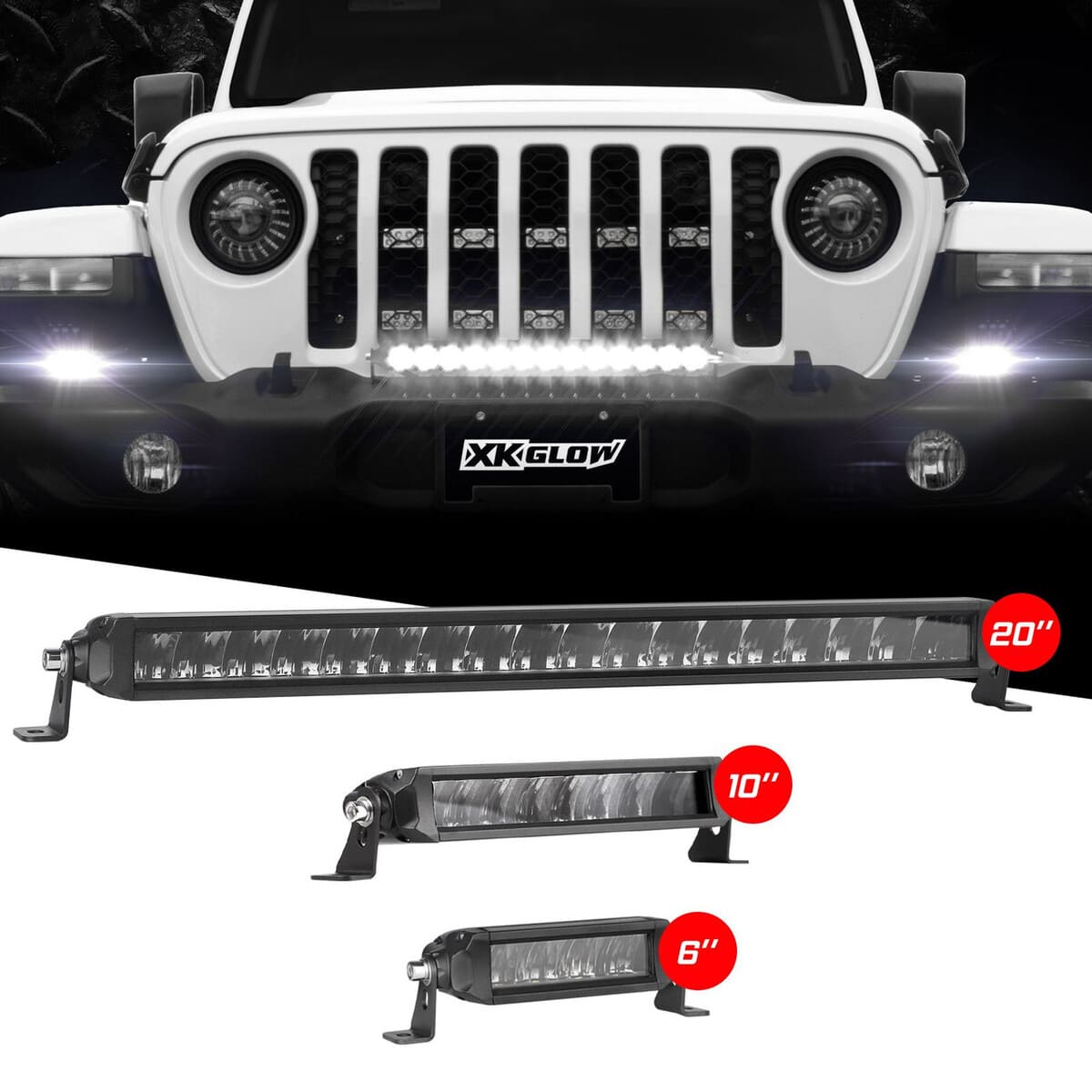 XK Glow Auxiliary Driving High Beam SAE LED Razor Light Bar