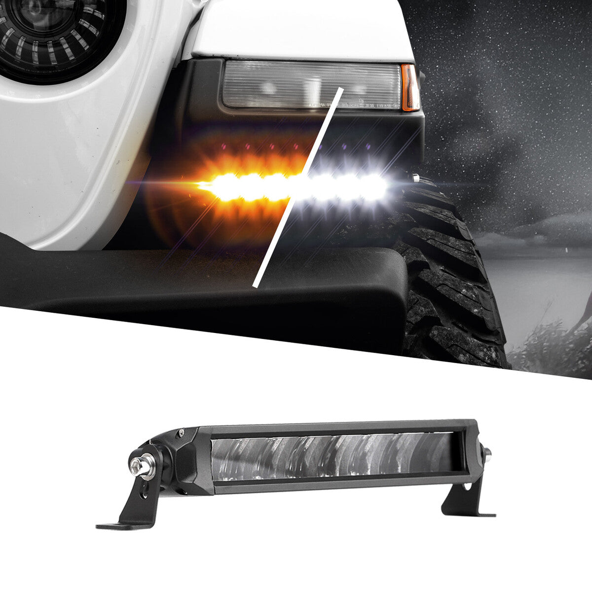 XK Glow 6"-10" Fog & Strobe LED Razor SAE Light Bar