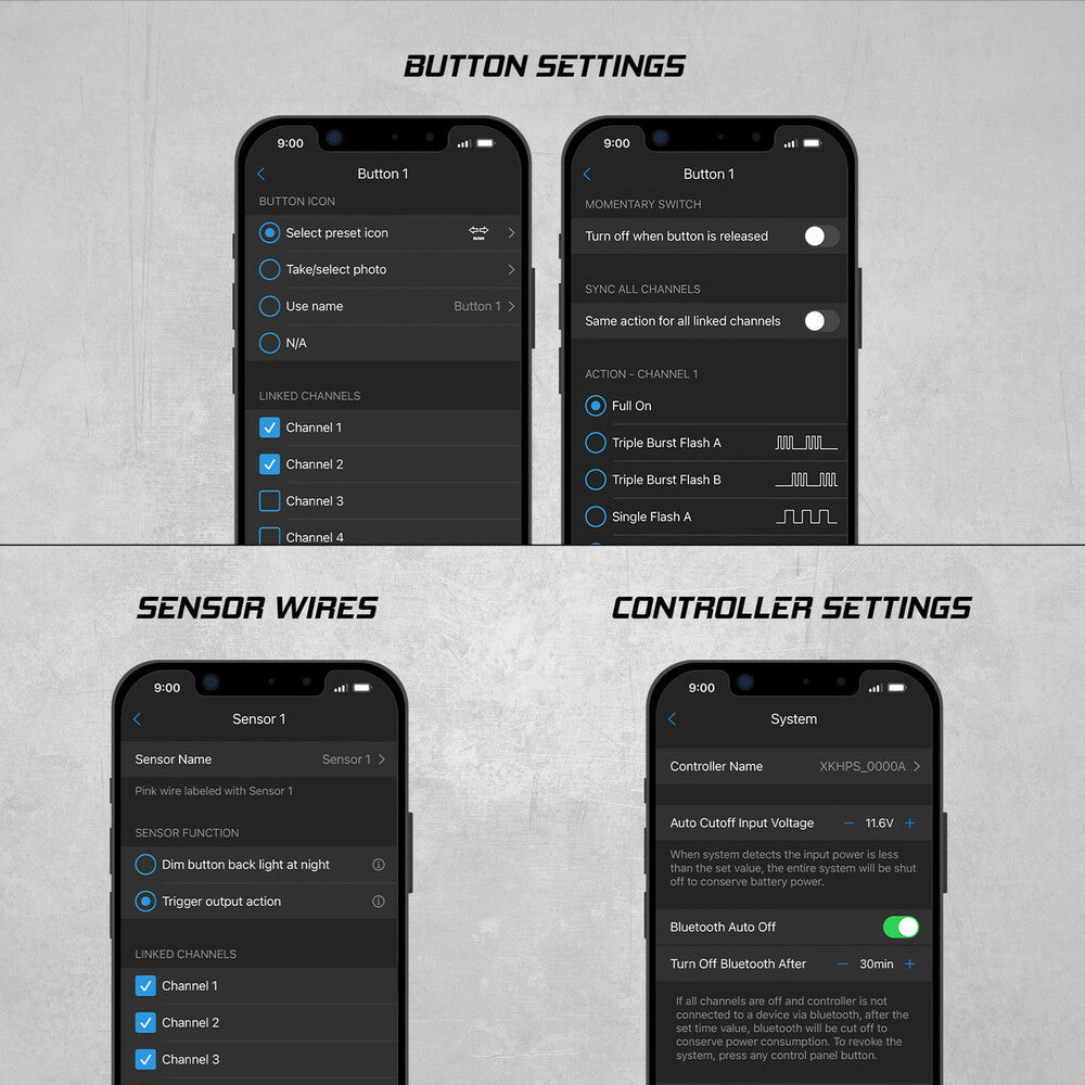 XK Glow XKCommand App Controlled Off Road Switch Panel