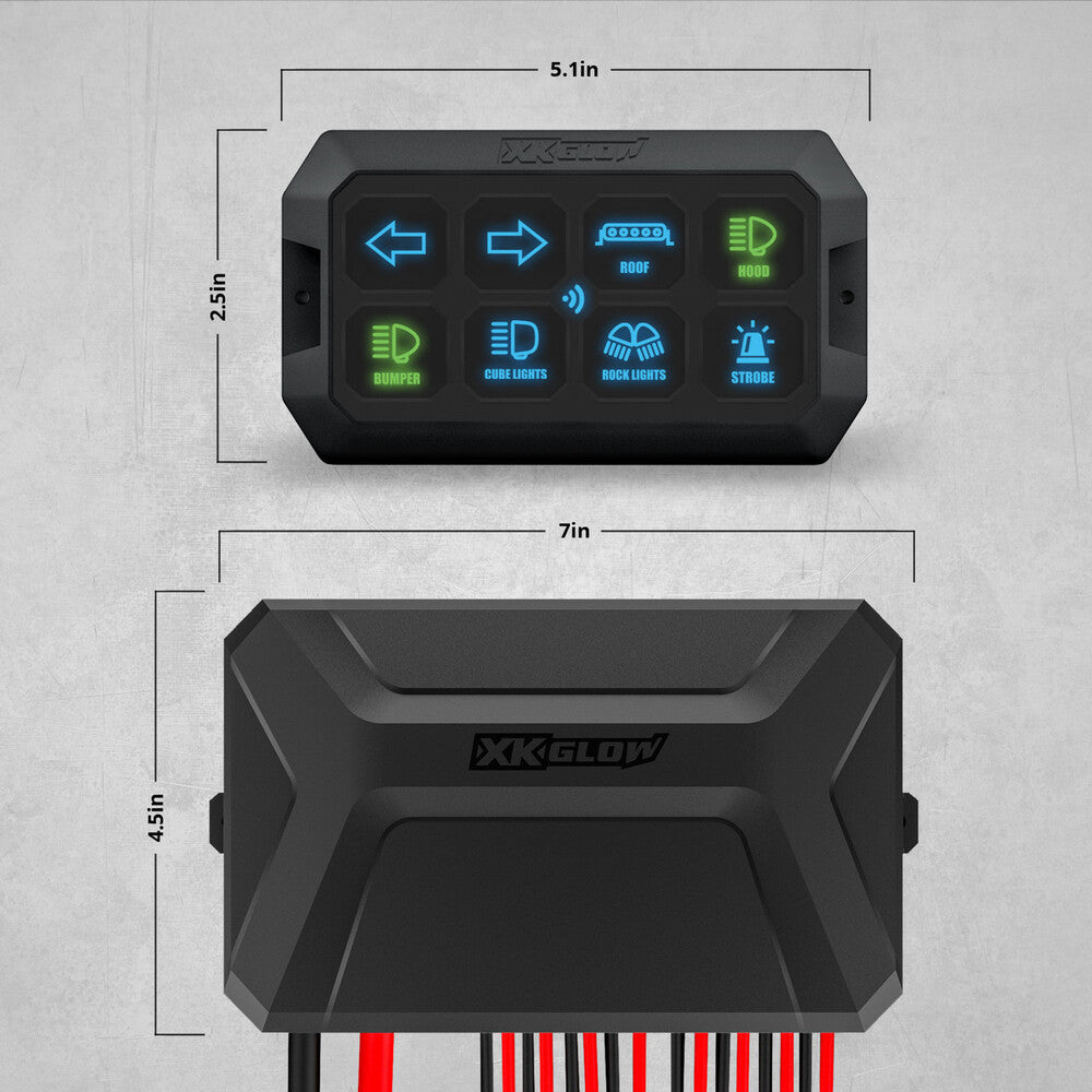 XK Glow XKCommand App Controlled Off Road Switch Panel