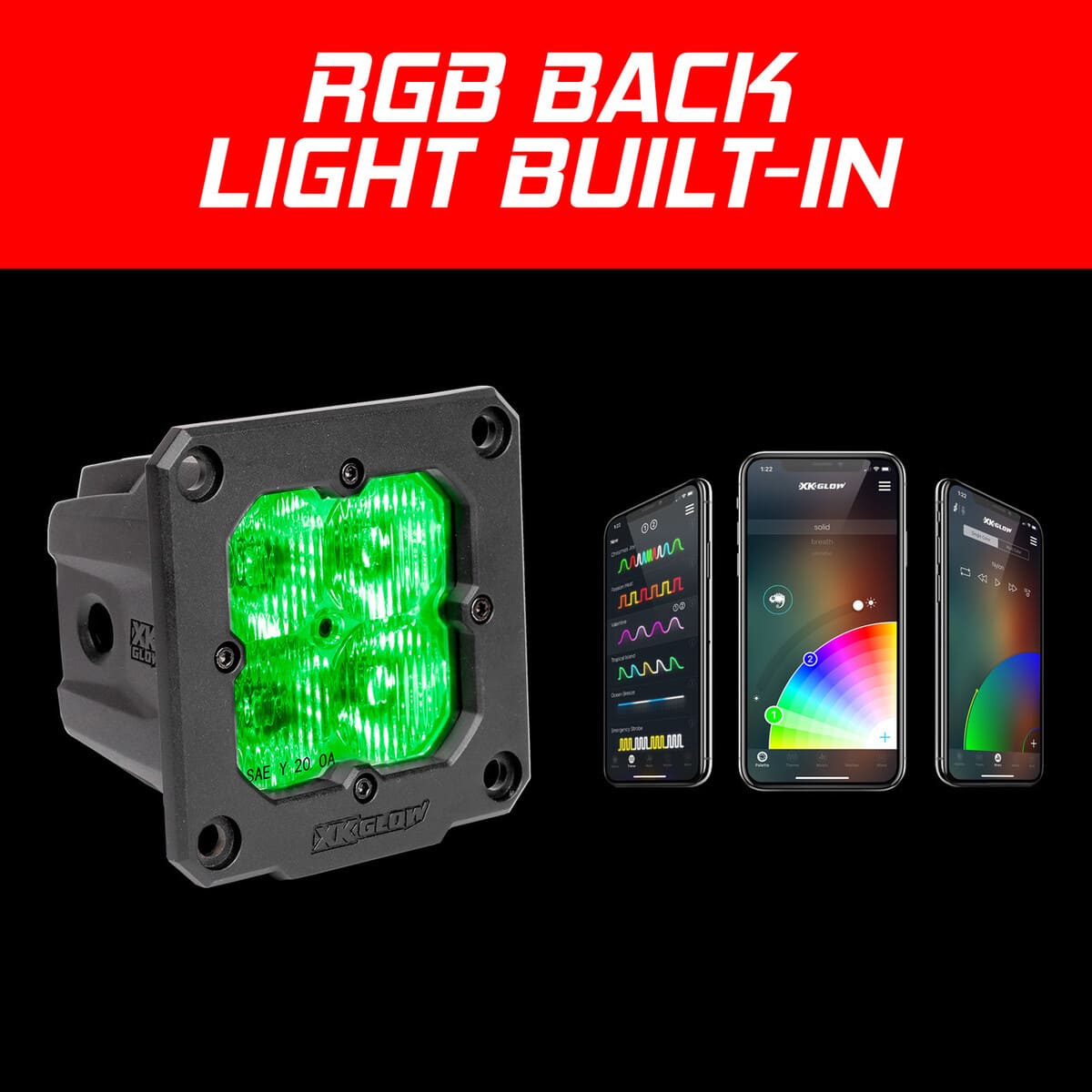 XK Glow C3 Fog/ Driving/ Spot/ Flood Flush Mount Cube Lights