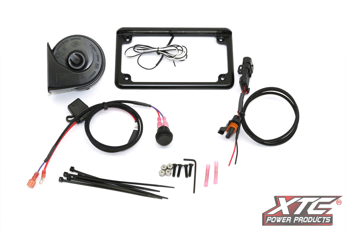 XTC '16-'23 Polaris RZR 900 Plug & Play Power Adapter & Horn Kit /w 6" 6 LED License Frame