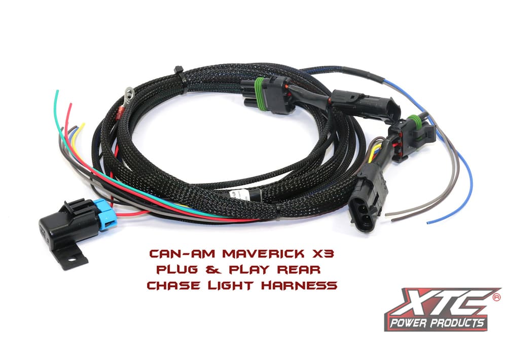 XTC '17-'26 Can-Am Maverick X3 Rear Chase Light Bar Wiring Harness