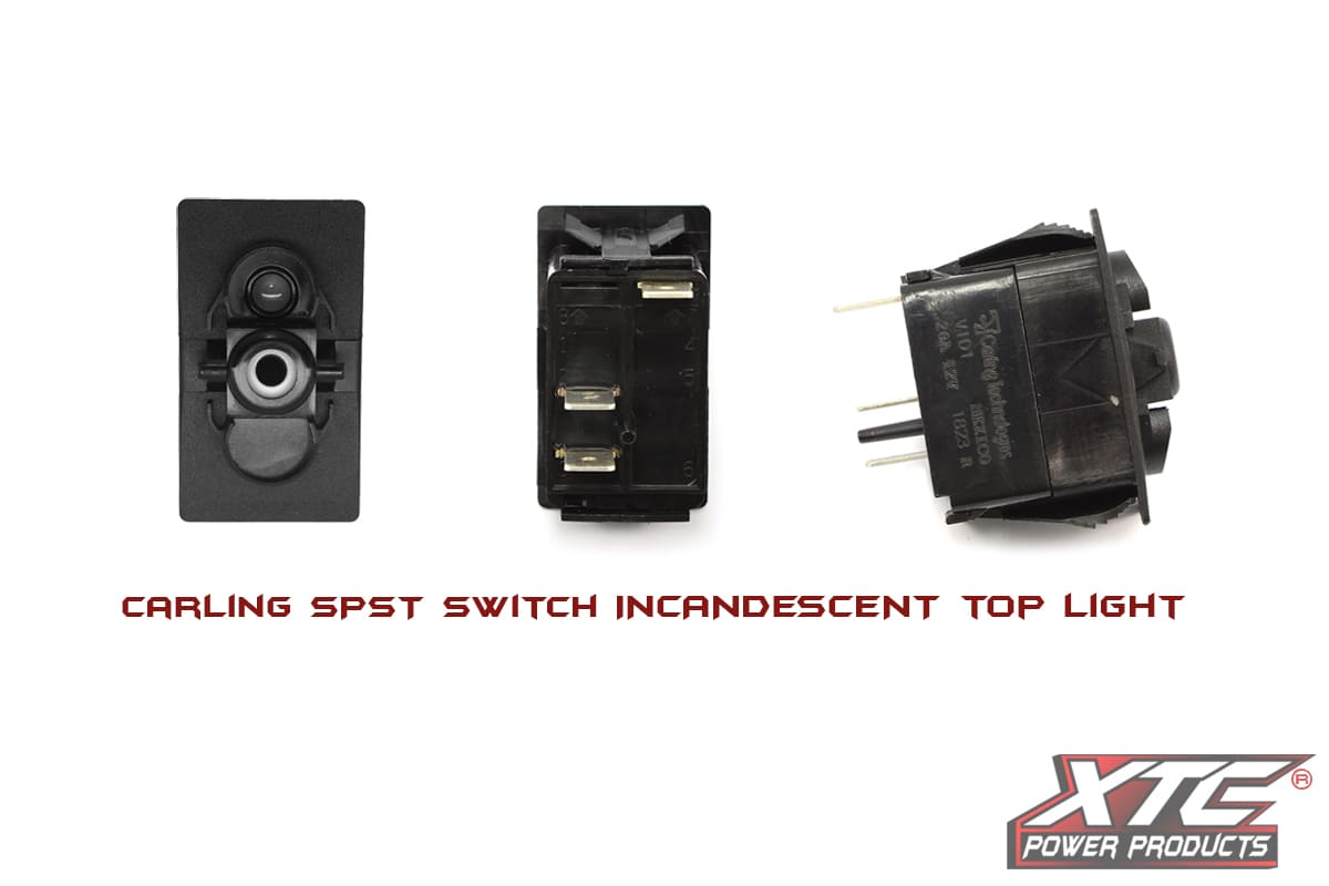 XTC ON/OFF SPST Carling Rocker Switch w/ Incandescent Backlight