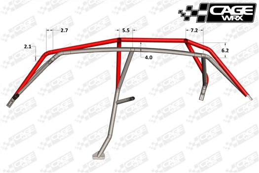 CageWRX Super Shorty Assembled Roll Cage - RZR XP4 1000/Turbo (2014-2018)