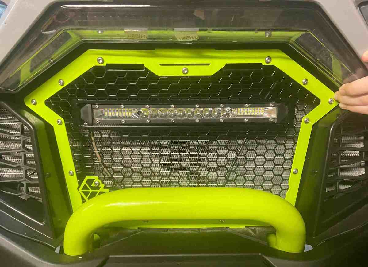 L&W Fab Polaris RZR Pro Grill with Lightbar