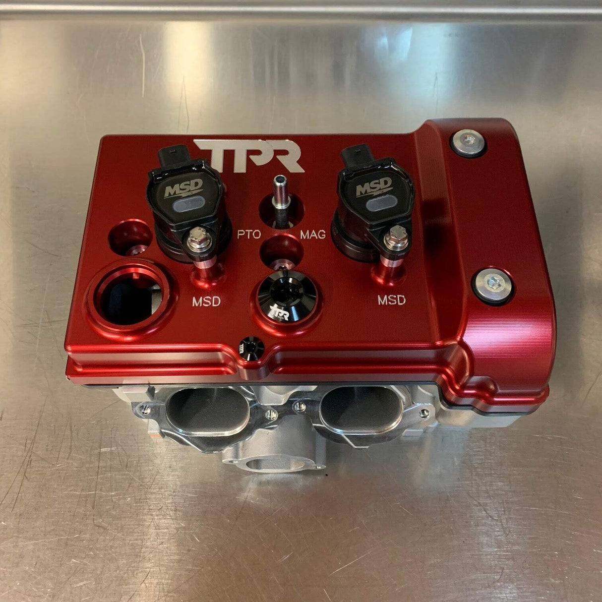 TPR Industry RZR Red Billet Valve Cover W/Oilers - Turbo R / Pro XP