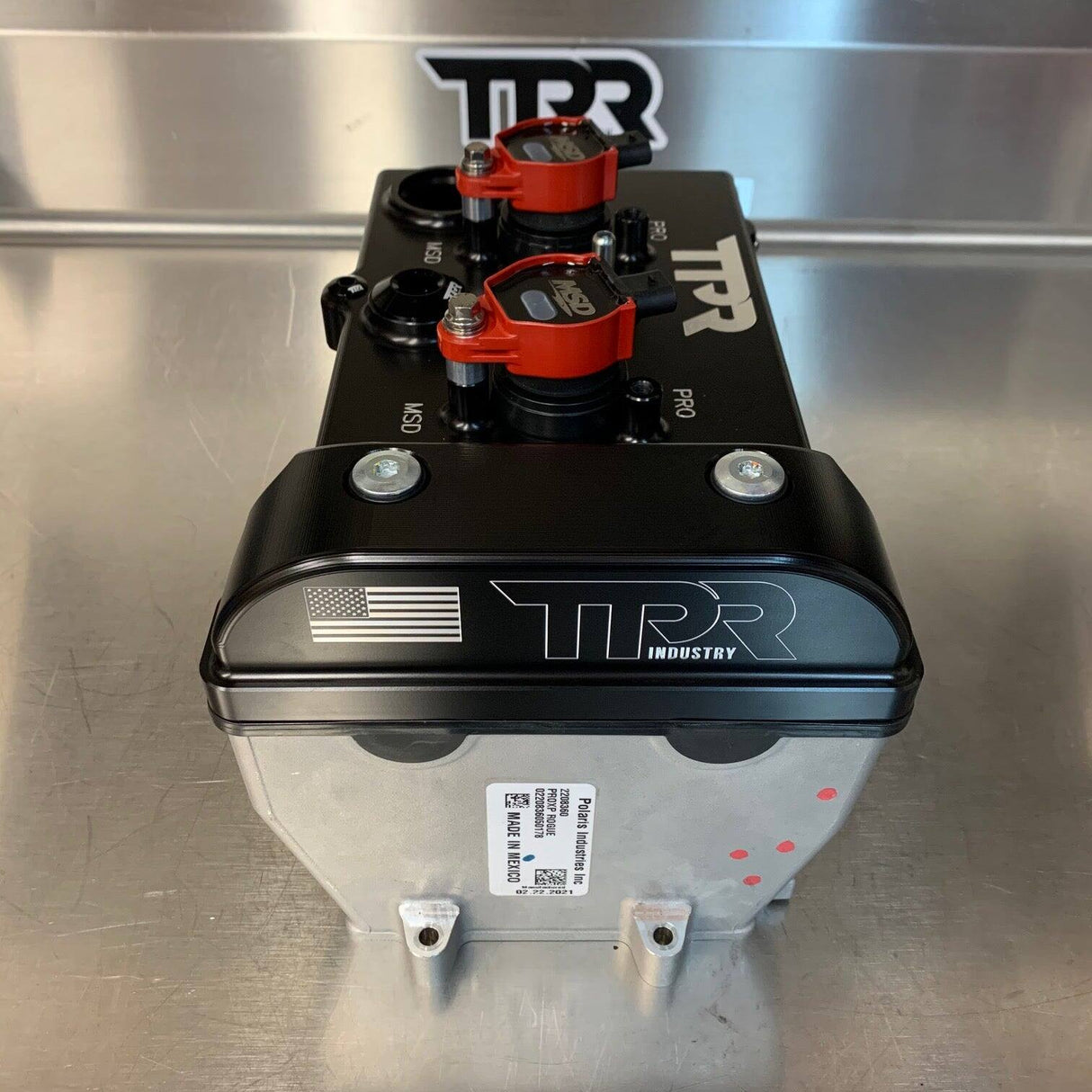 TPR Industry RZR Billet Valve Cover W/Oilers - Black