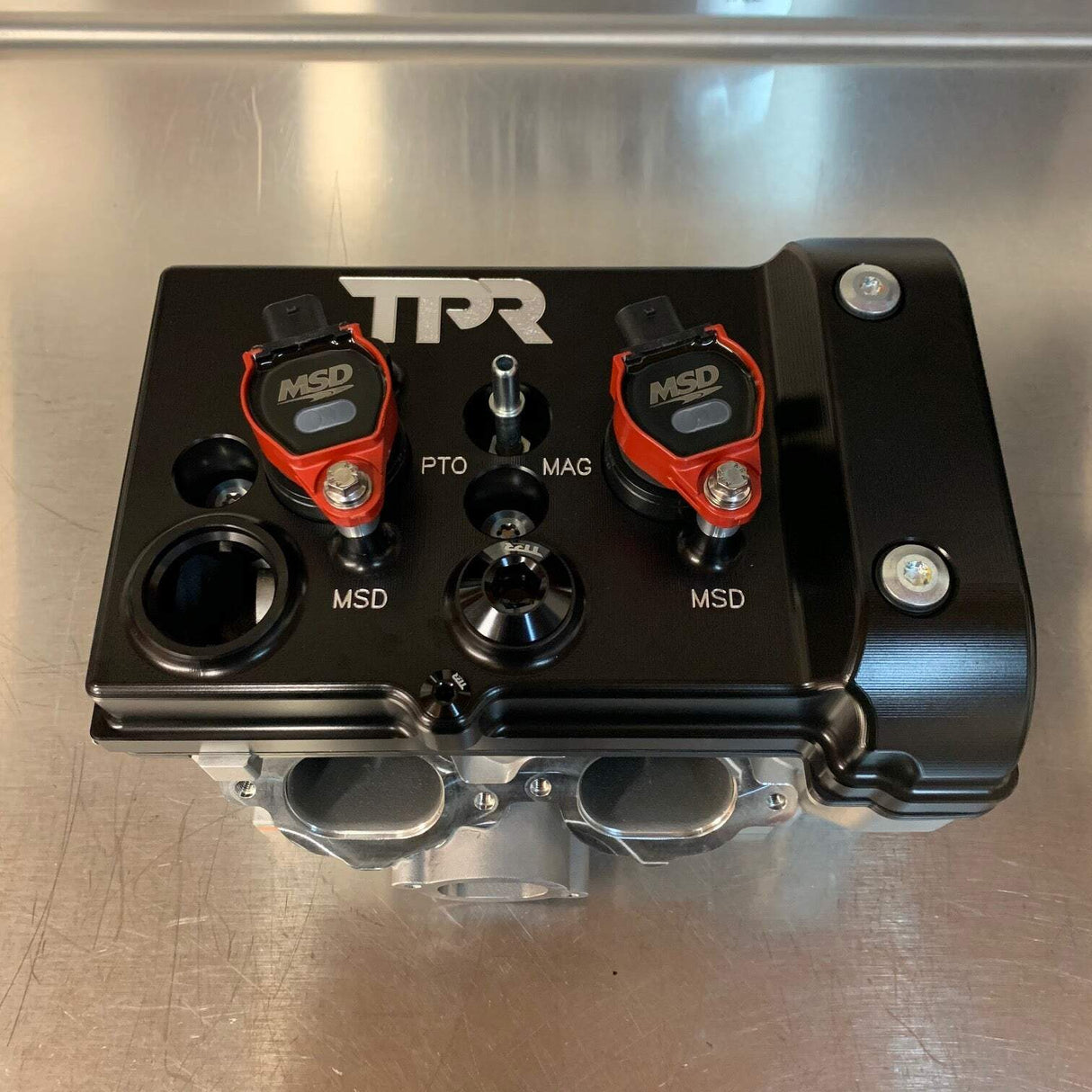 TPR Industry RZR Billet Valve Cover W/Oilers - Black