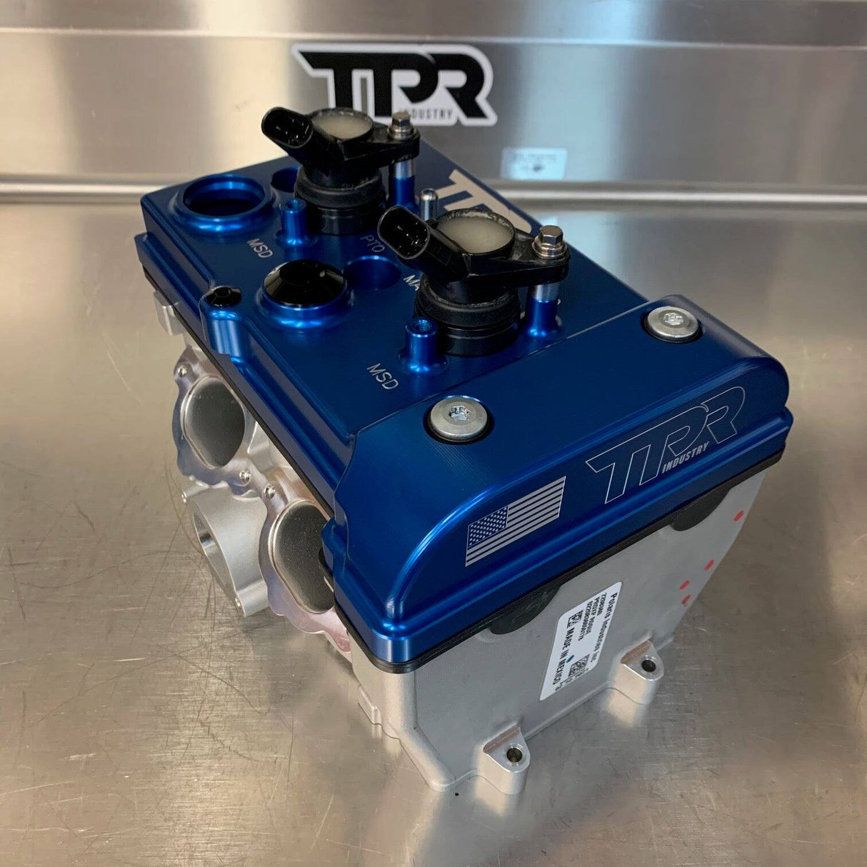 TPR Industry RZR Billet Valve Cover W/Oilers - Blue