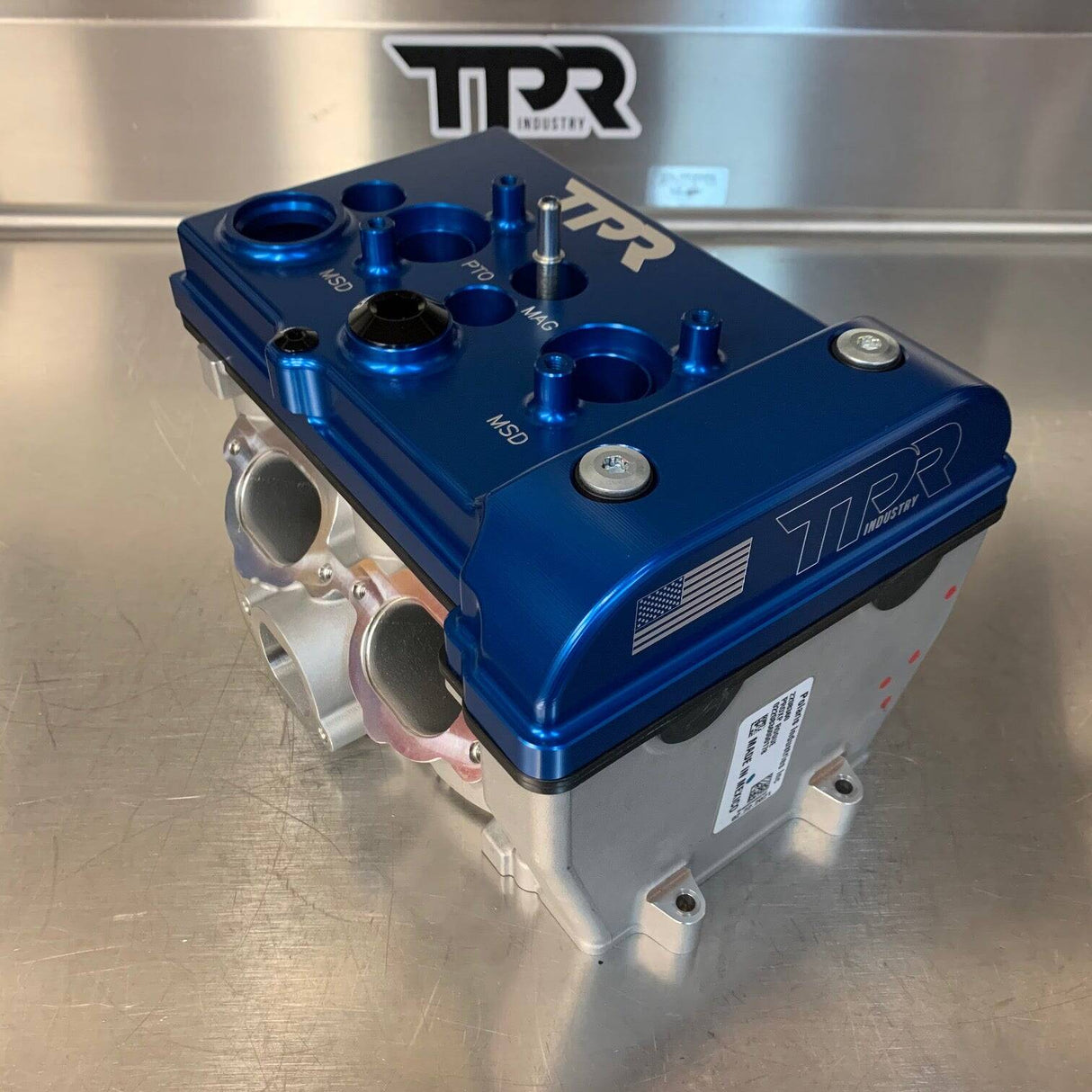 TPR Industry RZR Billet Valve Cover W/Oilers - Blue