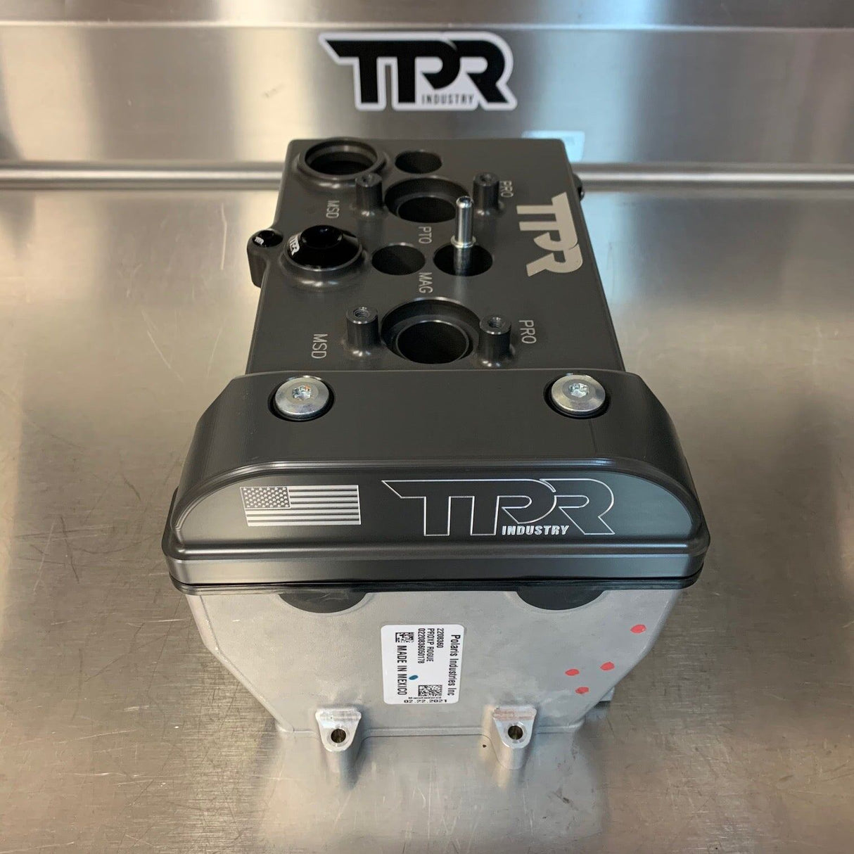 TPR Industry RZR Billet Valve Cover W/Oilers - Grey