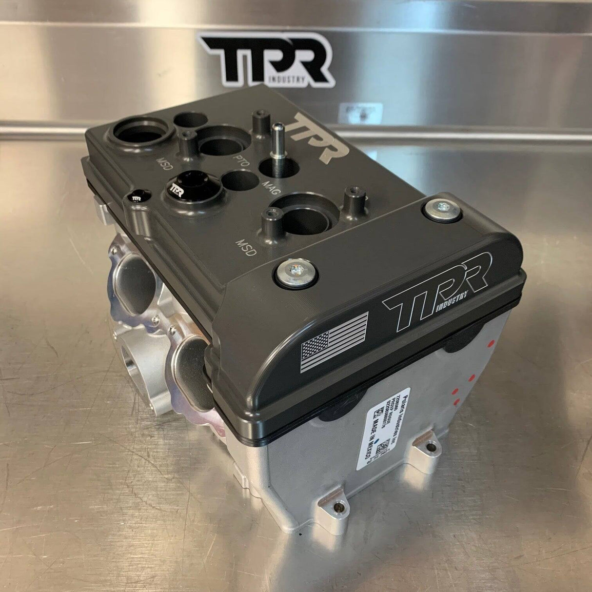 TPR Industry RZR Billet Valve Cover W/Oilers - Grey