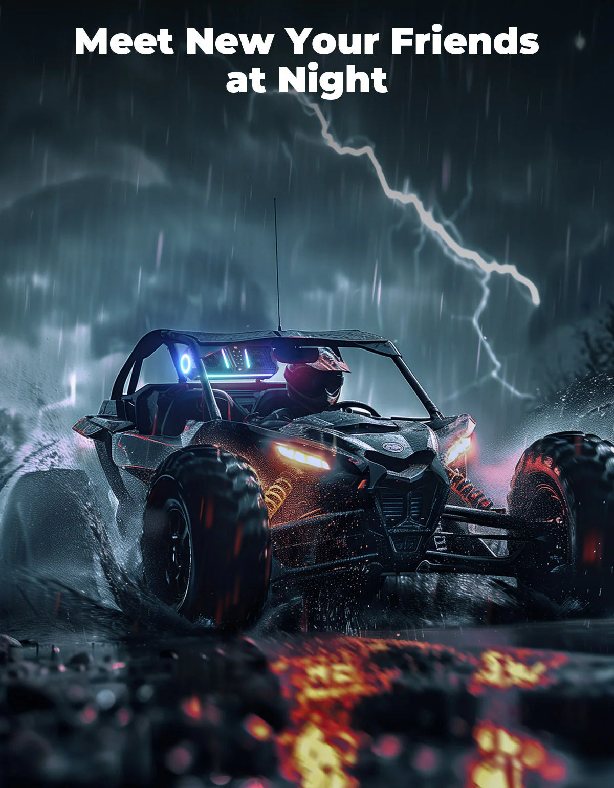 Kemimoto UTV Golf Cart Marine Boat Midnight 40 16'' RGB Bluetooth Sound Bar