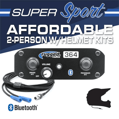 2 Person - Super Sport 364 Communication Intercom System with Helmet Kits